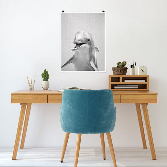 Obrazy nowoczesne Dolphin Diddi Black And White