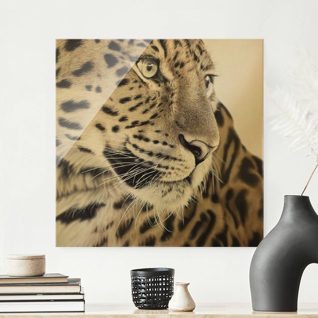 Obrazy na szkle kwadrat Leopard