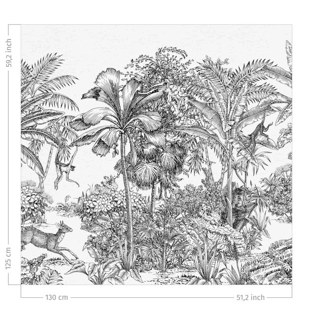 zasłony szyte na wymiar Detailed Drawing Of Jungle