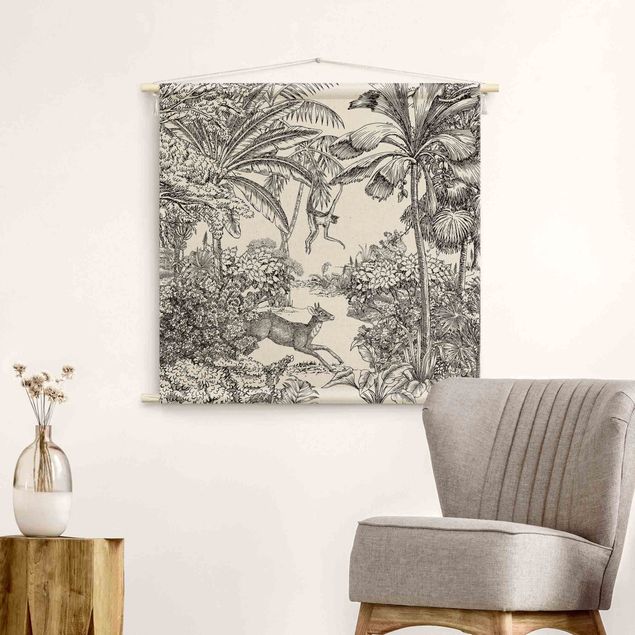 Nowoczesne obrazy do salonu Detailed Drawing Of Jungle