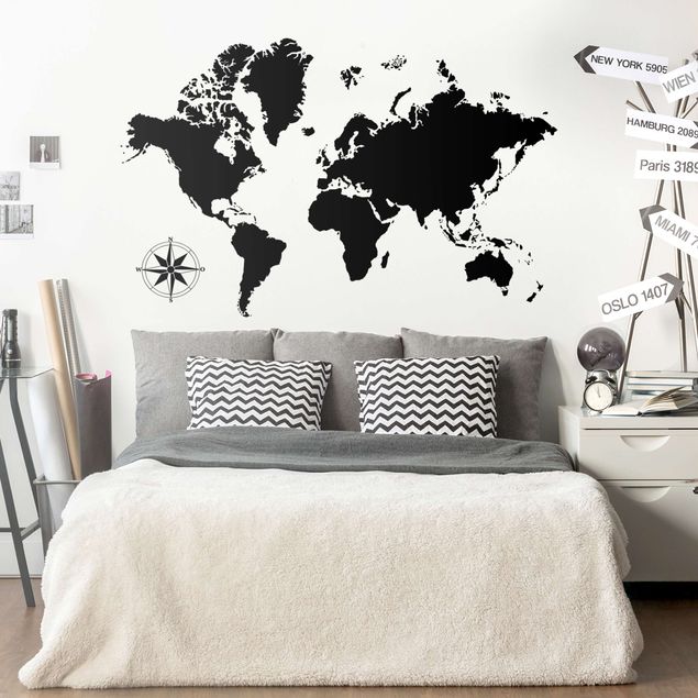Naklejki na ścianę Szczegółowa mapa świata