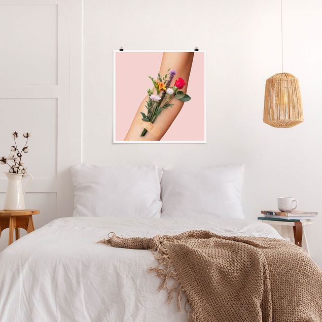 Obrazy nowoczesny Ręka z kwiatami