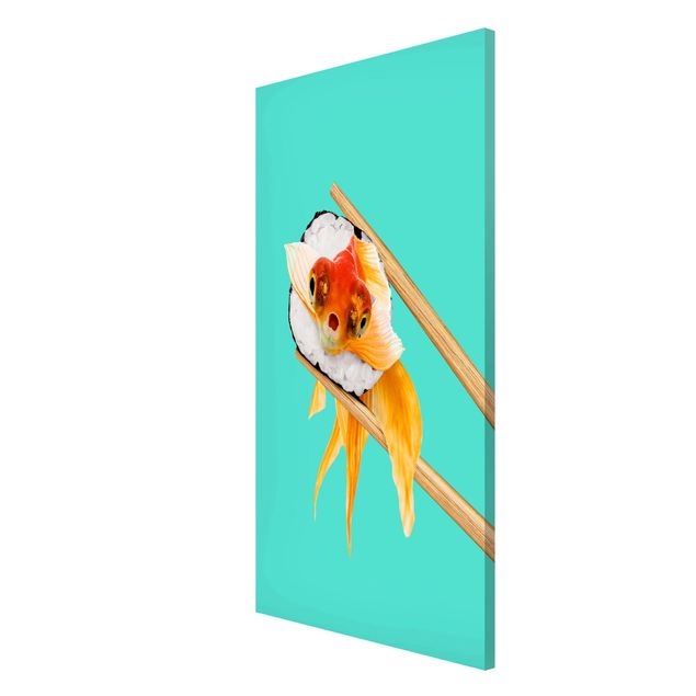 Obrazy ze zwierzętami Sushi z złotą rybką