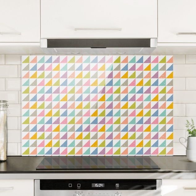 Dekoracja do kuchni Geometryczny wzór z trójkątami w kolorze