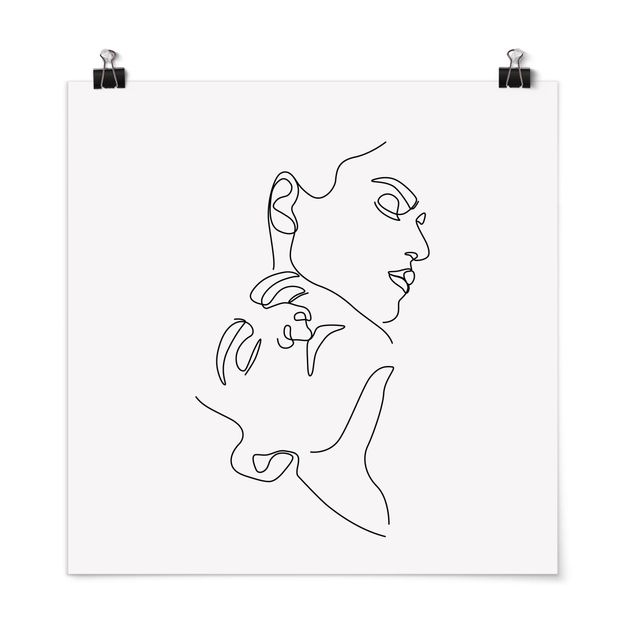 Obrazy portret Line Art Twarze kobiet Biała