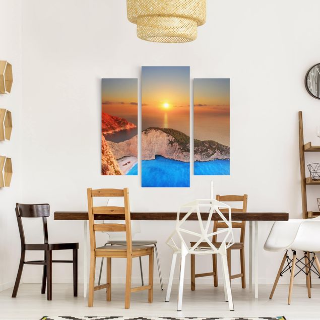 Obrazy do salonu nowoczesne Zachód słońca nad Zakynathos