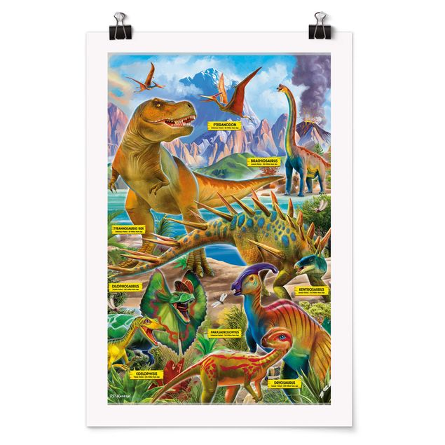 Obrazy kolorowe Gatunki dinozaurów