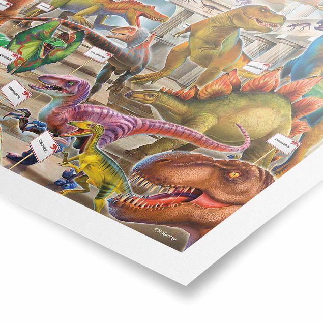 Plakaty zwierzęta Dinozaury w Muzeum Historii Naturalnej