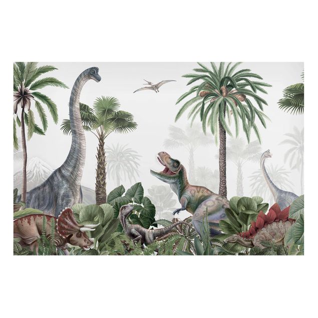 Obrazy nowoczesny Dinozaury-giganty w dżungli