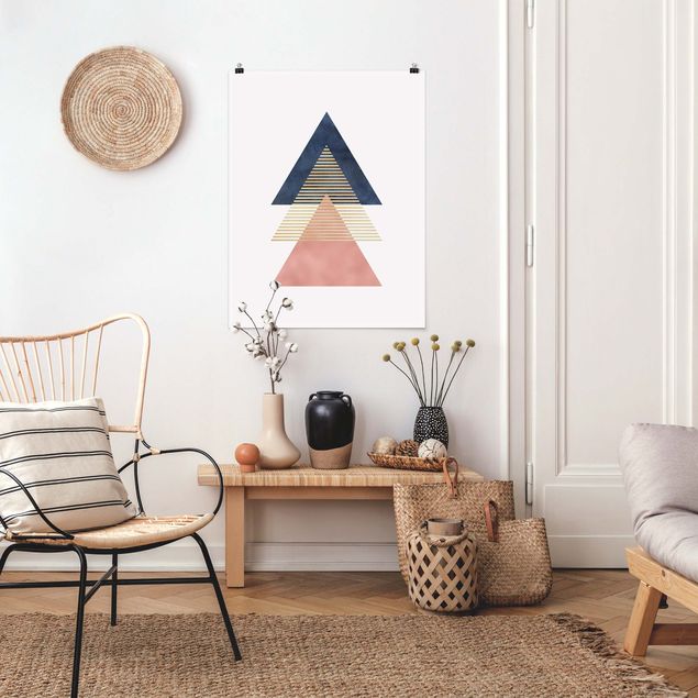 Abstrakcja obraz Trzy trójkąty