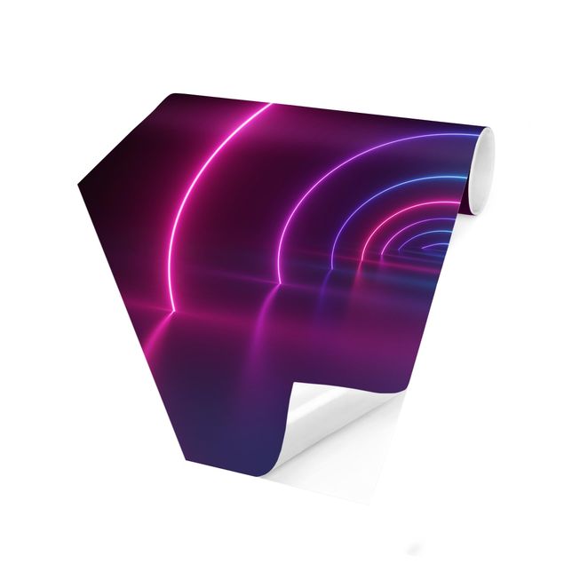Fototapeta samoprzylepna heksagon - Three-Dimensional Neon Arches