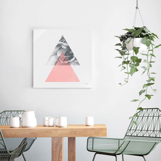 Obrazy nowoczesne Triangles with flower