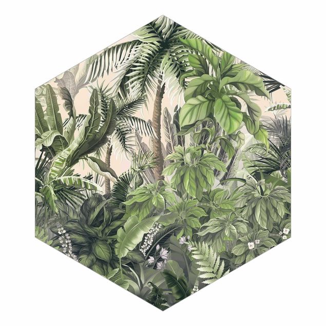 Fototapeta samoprzylepna heksagon - Jungle Plants In Green