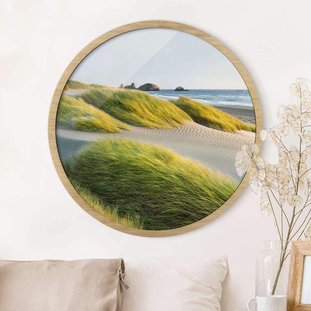 Obrazy w ramie krajobraz Dunes And Grasses At The Sea