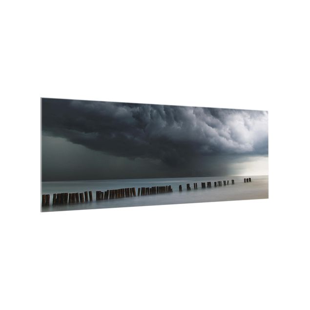 Panel szklany do kuchni - Chmury burzowe nad Morzem Bałtyckim