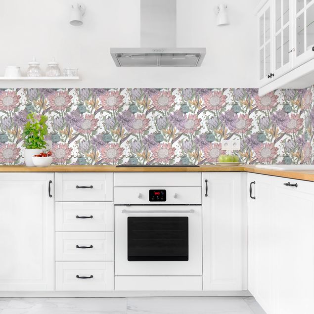 Panel szklany do kuchni Floral Elegance In Pastel XXL
