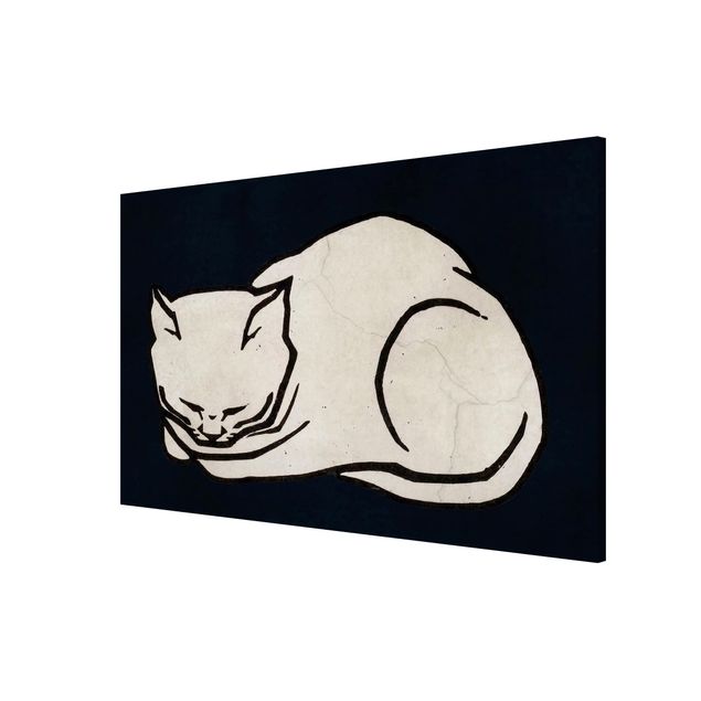 Obrazy nowoczesne Ilustracja przedstawiająca śpiącego kota