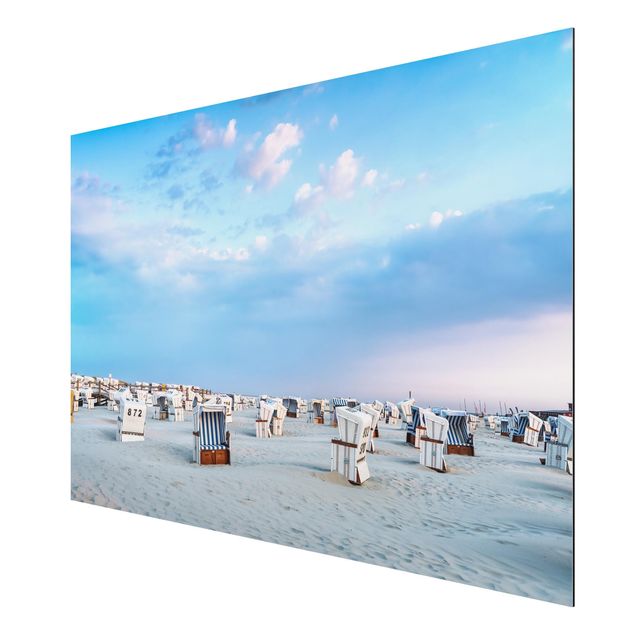 Obrazy nowoczesny Krzesła plażowe nad Morzem Północnym