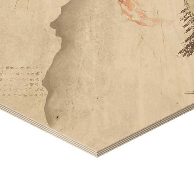 Obraz heksagonalny z drewna - Nr MW8 Japońska cisza