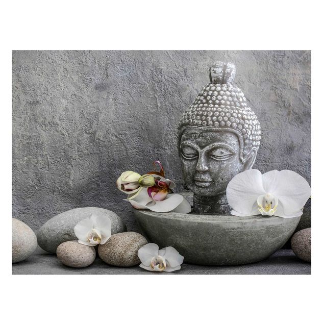 Dekoracja do kuchni Budda Zen, orchidee i kamienie