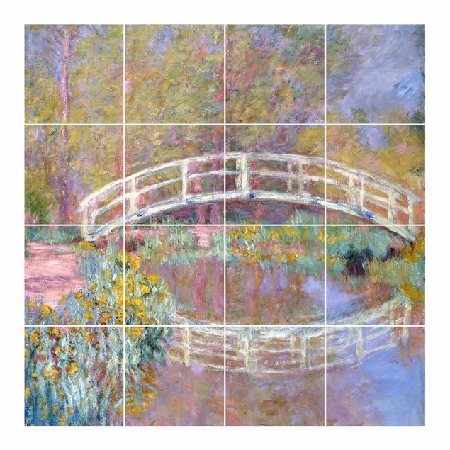 Naklejki na płytki kwiaty Claude Monet - Most Moneta w ogrodzie