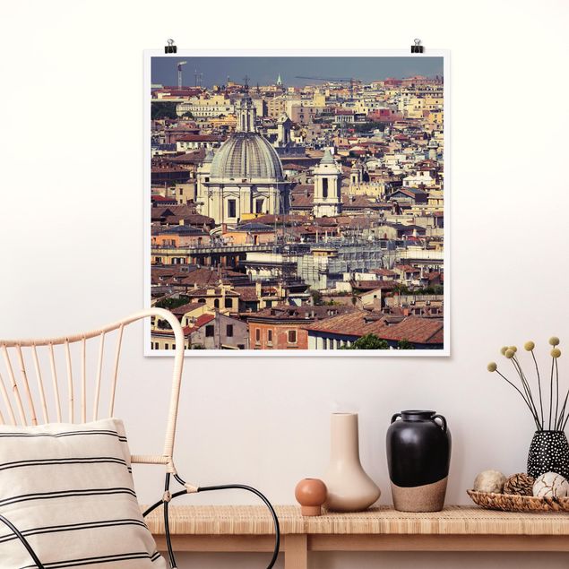 Obrazy do salonu nowoczesne Dachy Rzymu