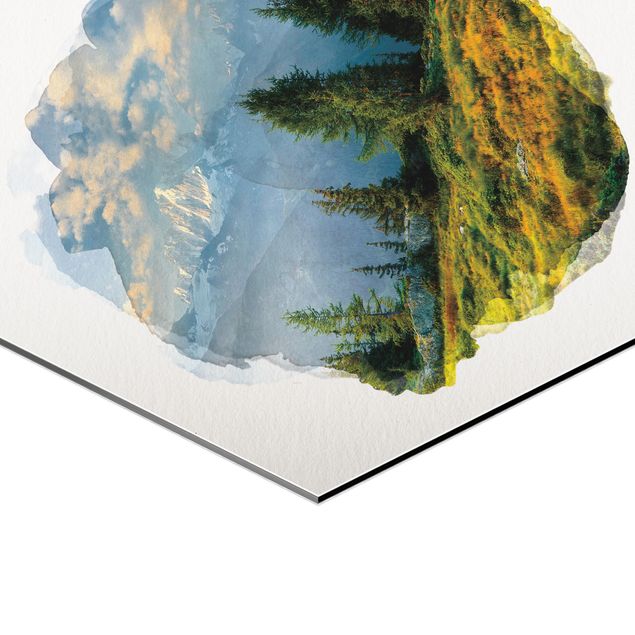 Obrazy krajobraz Akwarele - Émosson Valais Szwajcaria