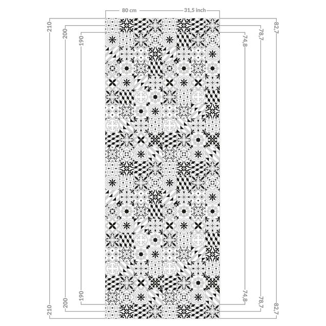 Tylna ścianka prysznicowa - Geometrical Tile Mix Black