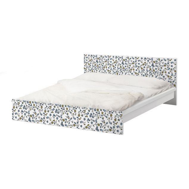 Okleina meblowa IKEA - Malm łóżko 180x200cm - Wzór kwiatowy Mille fleurs