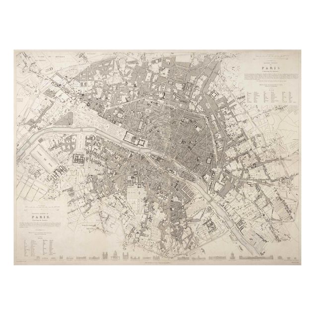 Obrazy do salonu Mapa miasta w stylu vintage Paryż