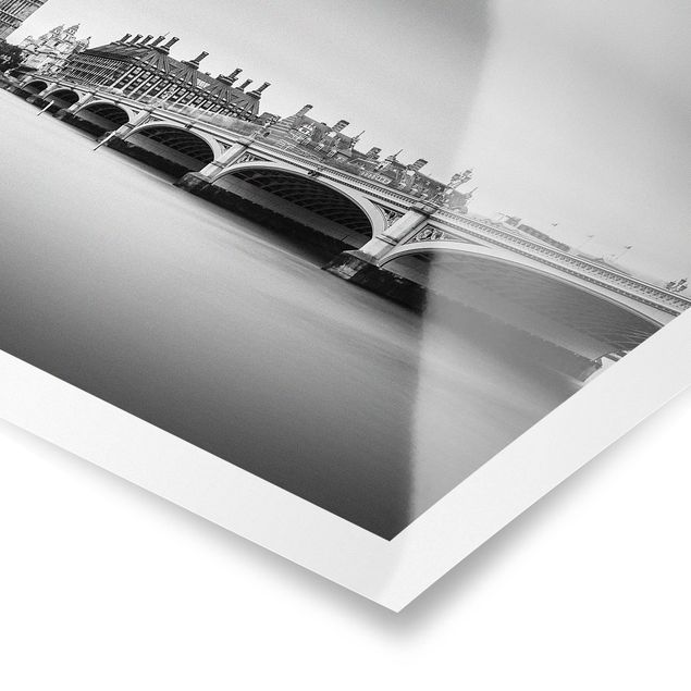 Plakaty czarno białe Most Westminsterski i Big Ben