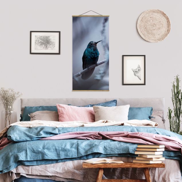 Obrazy do salonu nowoczesne Koliber w zimie