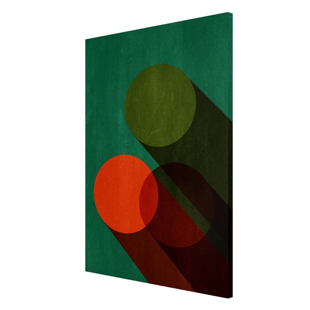 Obrazy na szkle abstrakcja Kształty abstrakcyjne - koła w zieleni i czerwieni