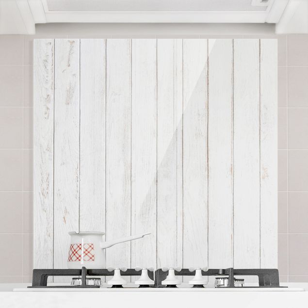 Dekoracja do kuchni Białe deski drewniane Shabby