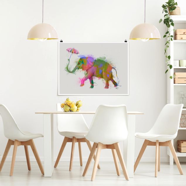 Nowoczesne obrazy Rainbow Splash Elephant