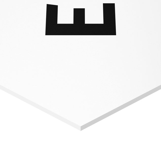Obraz heksagonalny z Forex - Biała litera E