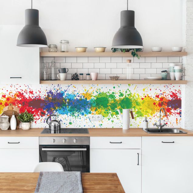 Panele szklane do kuchni Rainbow Splatter II