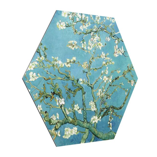 Obraz heksagonalny z Alu-Dibond - Vincent van Gogh - Kwiat migdałowca