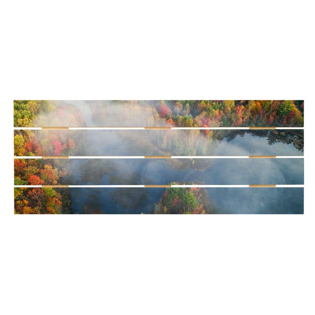 Obraz z drewna - Zdjęcie lotnicze - Symfonia jesienna