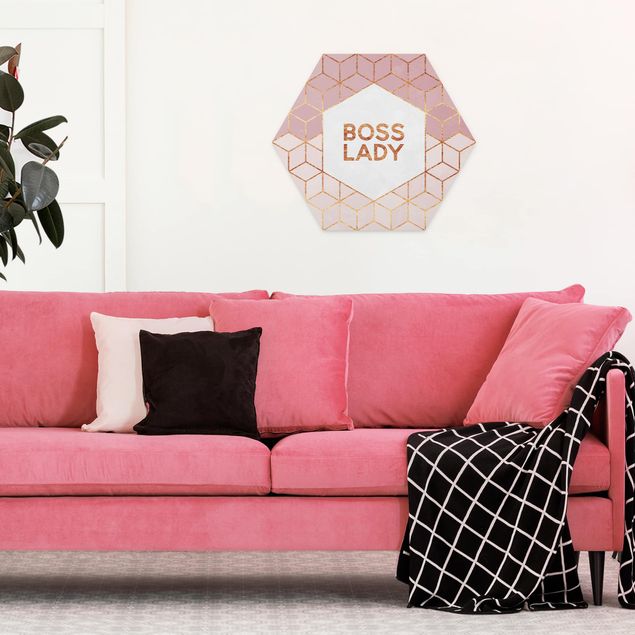Obrazy abstrakcja Boss Lady Hexagons Pink
