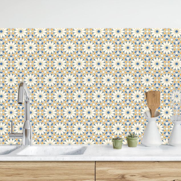 Dekoracja do kuchni Orientalny wzór z żółtymi gwiazdami