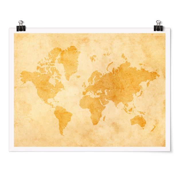 Obrazy retro Mapa świata w stylu vintage