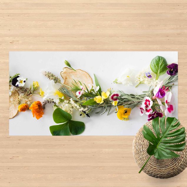 dywan zewnętrzny Świeże zioła z jadalnymi kwiatami