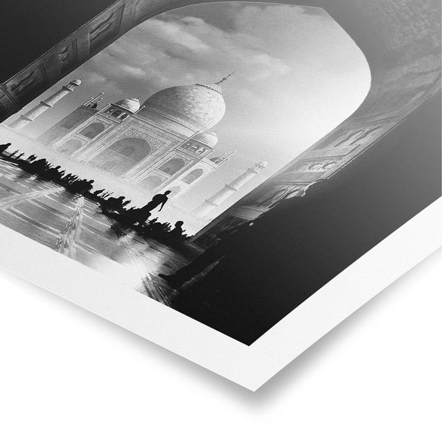 Czarno białe obrazki Brama do Tadż Mahal