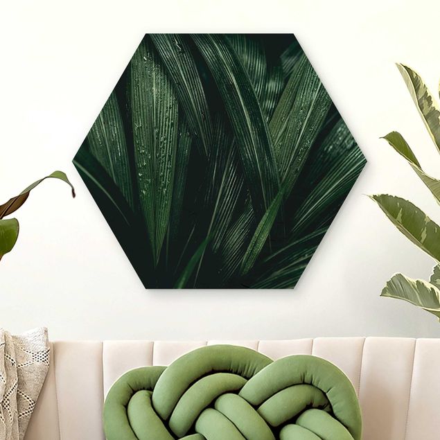 Dekoracja do kuchni Zielone liście palmy