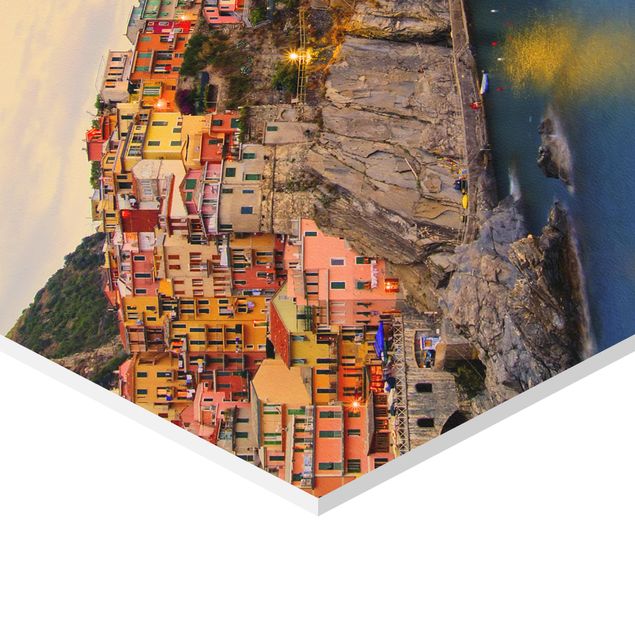 Obraz pomarańczowy Kolorowe miasto nadmorskie