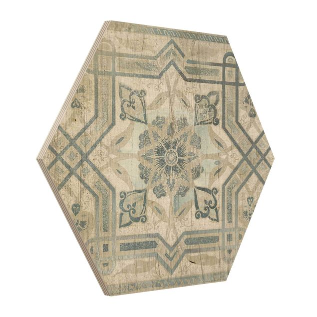 Obraz heksagonalny z drewna - Panel drewniany Persian Vintage III