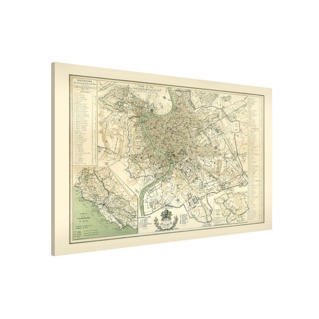 Dekoracja do kuchni Mapa miasta w stylu vintage Rzym antyk