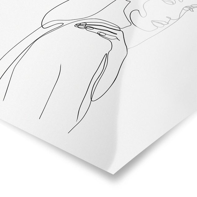 Czarno białe plakaty Line Art Woman Shoulder czarno-biały