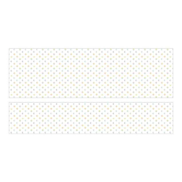 Okleina meblowa IKEA - Malm łóżko 140x200cm - Pastelowe trójkąty